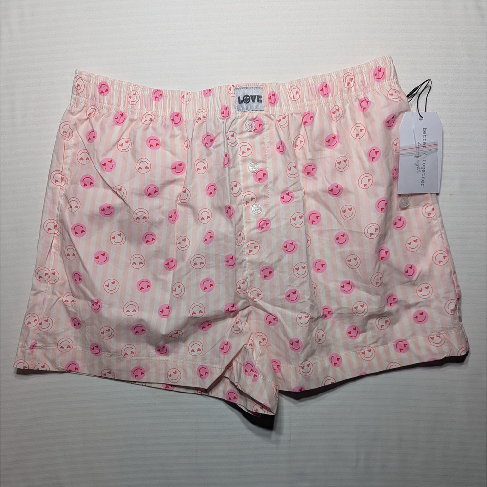 Better Together Women S Pink Striped Heart Smiley Cotton 2026 Whimsical Sleep